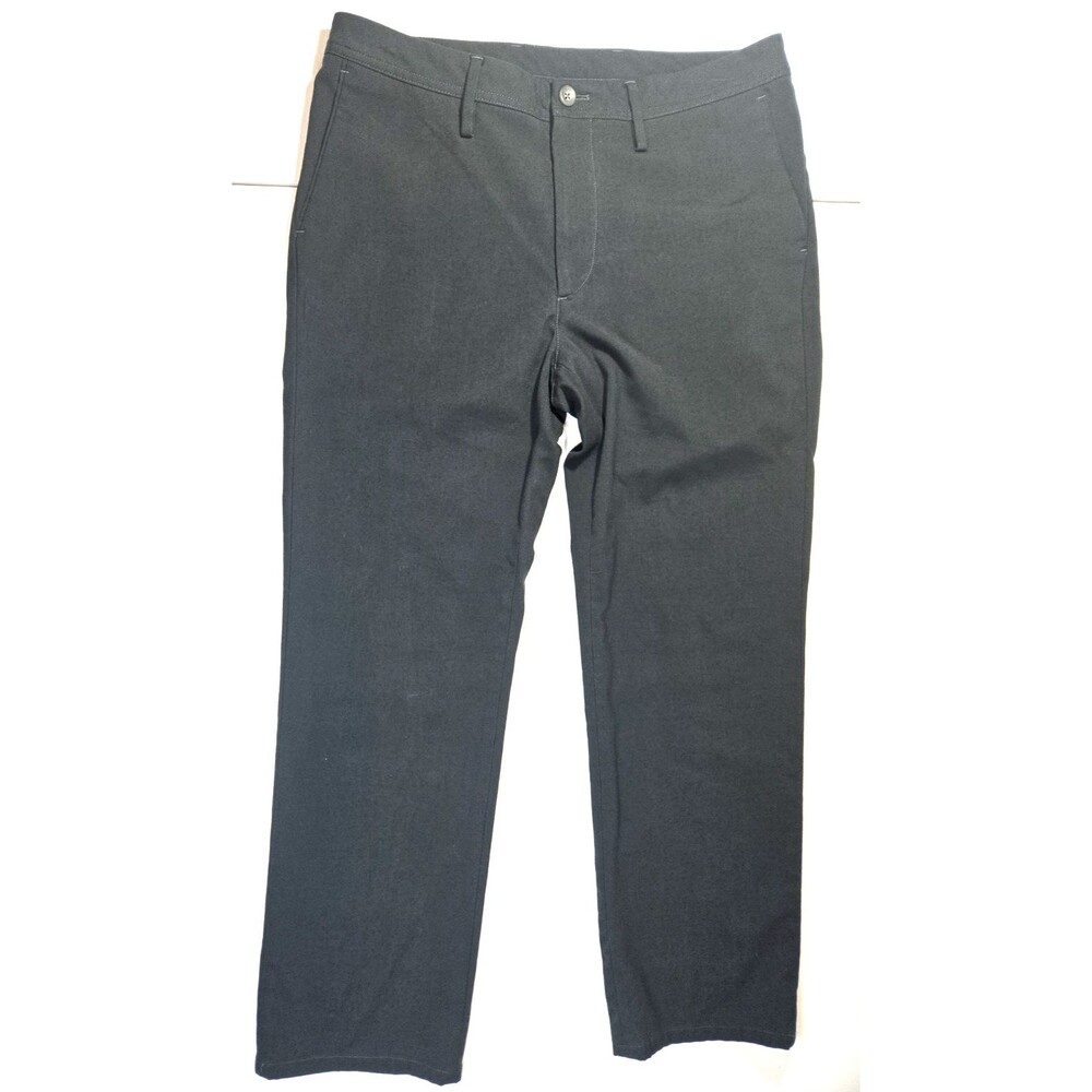 Roundtree & Yorke Pants Mens 34x28 Black Slacks Comfort Stretch